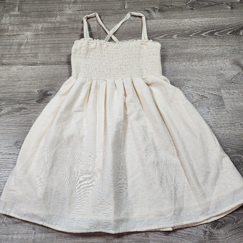 AMERICAN EAGLE OUTFITTERS Linen Cottom Cream Off White Dress Medium